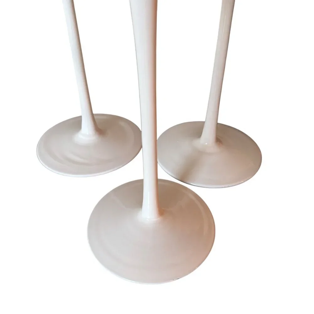 Vintage 90's Ikea Blomster Trio White Candlestick Holders White Glass Holiday